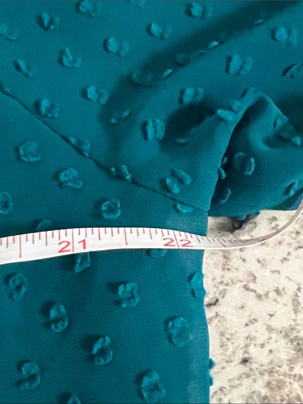 Matilda Jane Teal Swiss Dot Tie-Neck Peasant Blouse - Picture 13 of 13